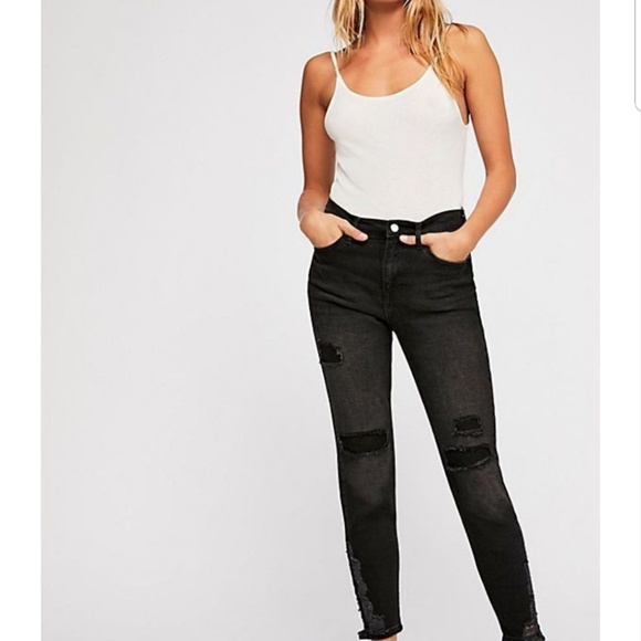 FREE PEOPLE Destroyed Denim - Picture 4 of 7